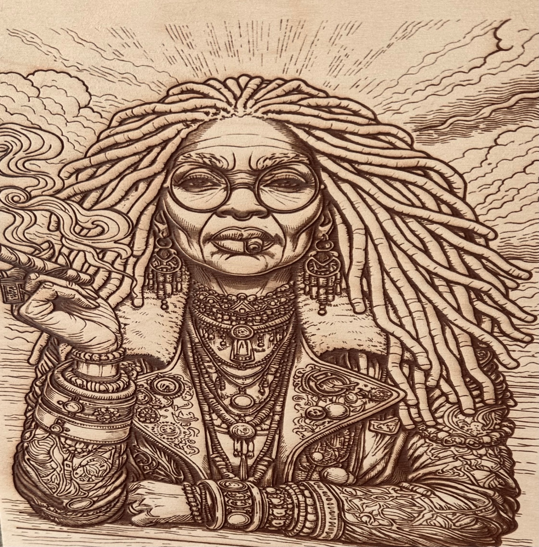 A Lady and Her Cigar