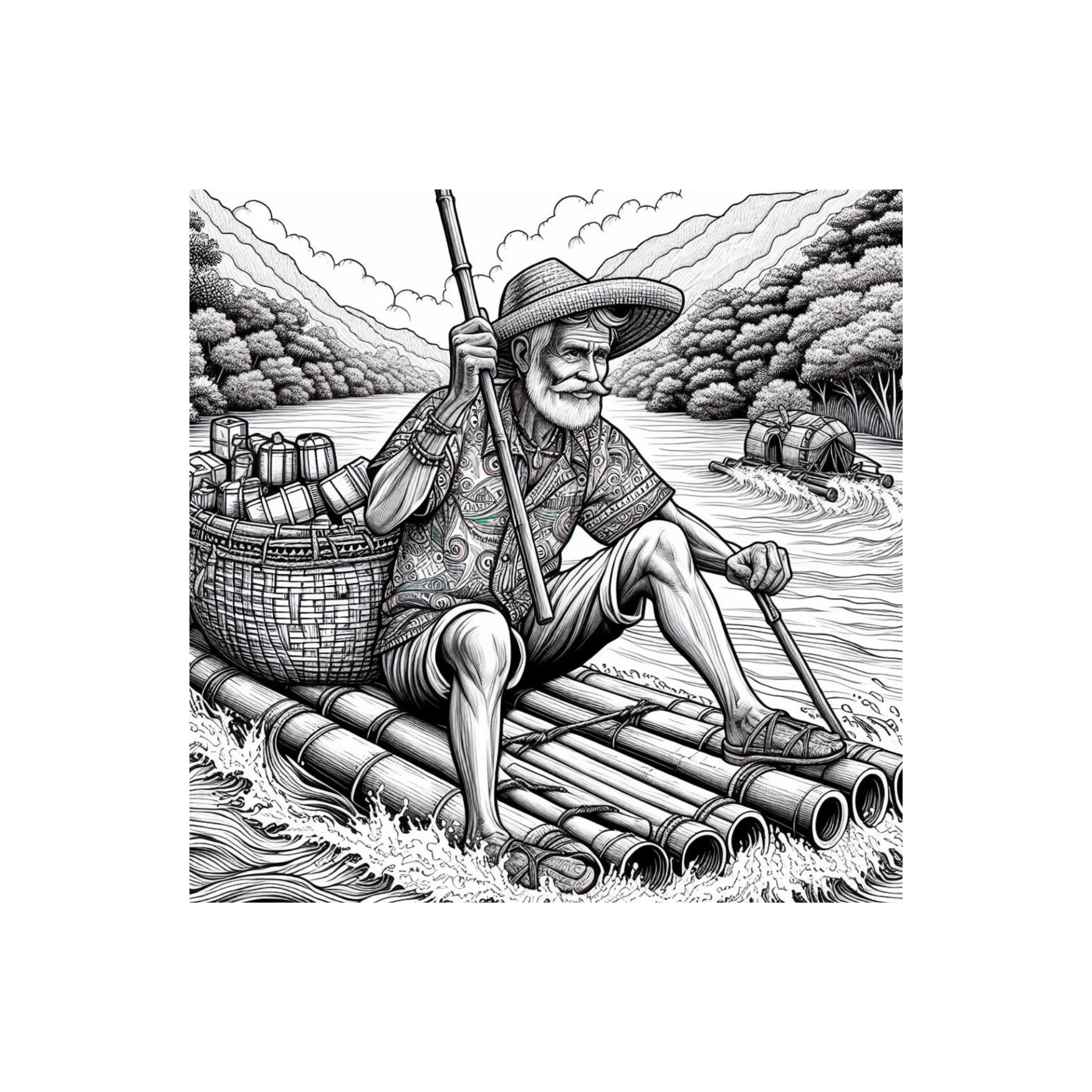 Man on a Raft